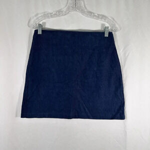 Audrey 3+1 Skirt Women's Medium Navy Blue Corduroy Zip Back 100% Cotton